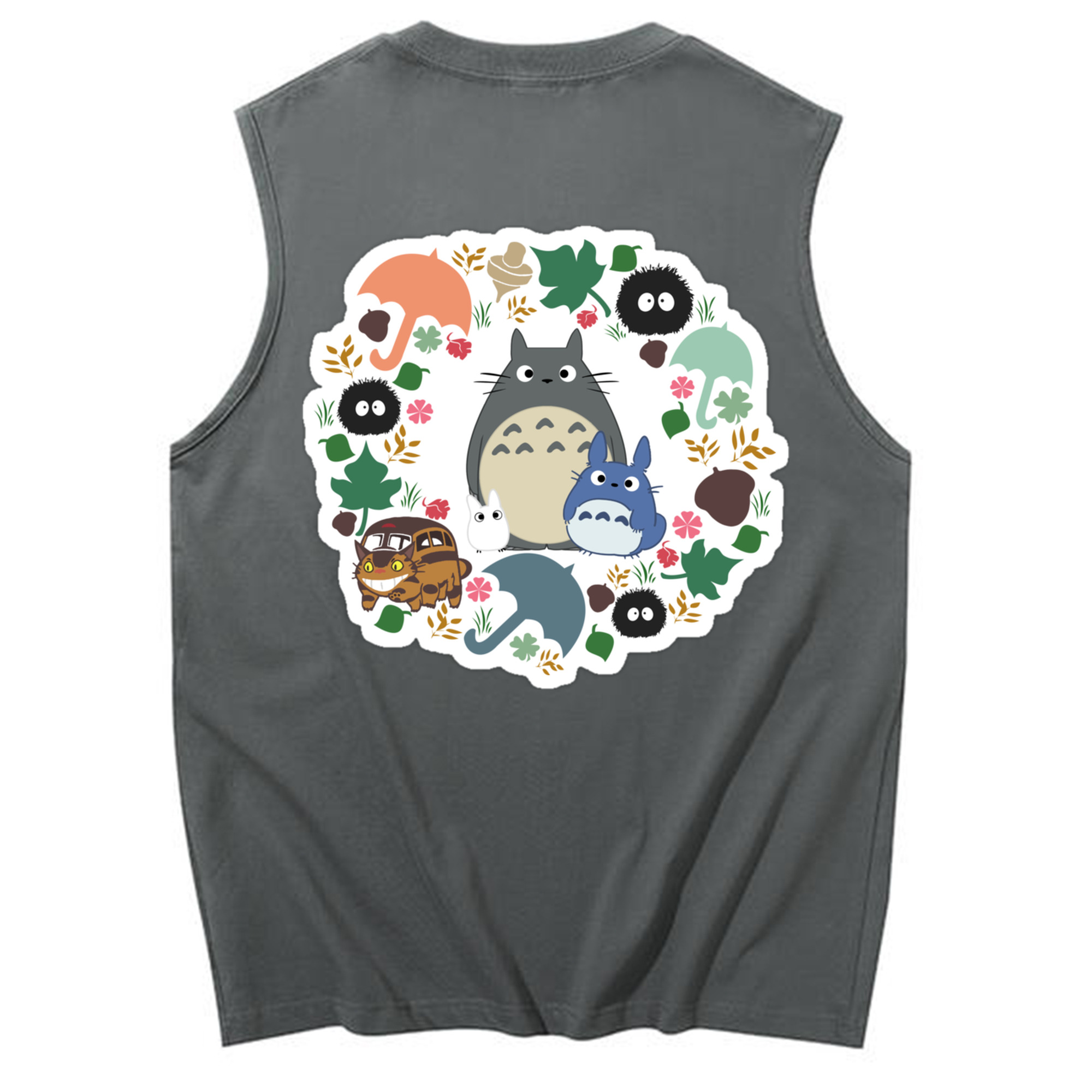 （画像用） となりのトトロ 草壁メイ 草壁サツキ My Neighbor Totoro Satsuki Kusakabe Mei Kusakabe コットン100％タンクトップ（背面プリント）
